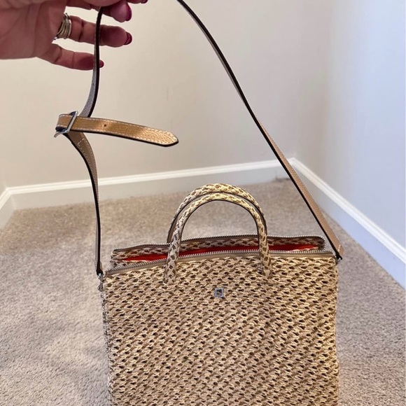 Eric Javits Woven Satchel,wicker rattan large bag,straw handbag - Picture 4 of 7